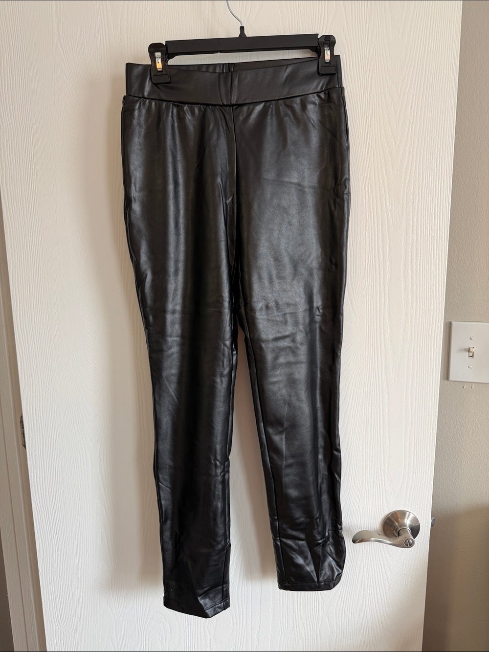 Alya Black Faux Leather Leggings